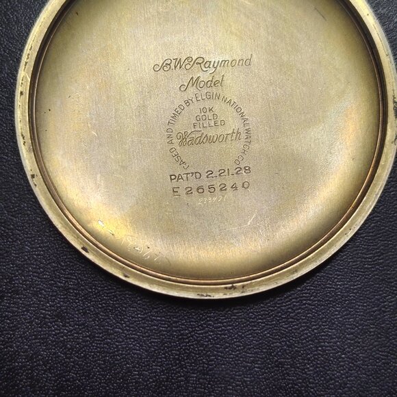 1941 BW Raymond 10 k gold filled railroad grade 21 jewels pocket watch - Picture 4 of 6